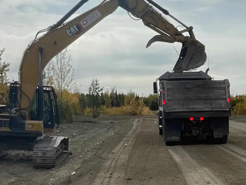 Heavy equipment doing road work