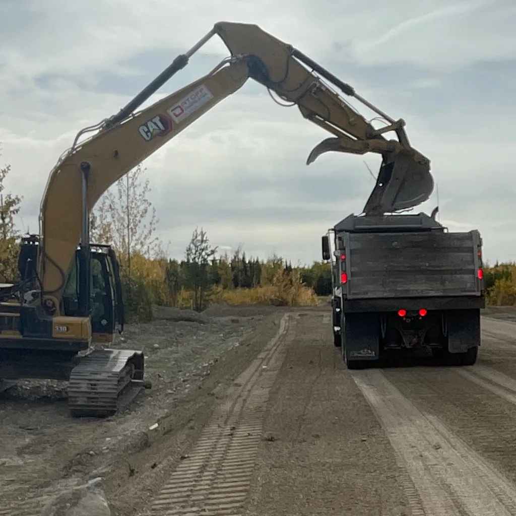 Heavy equipment doing road work