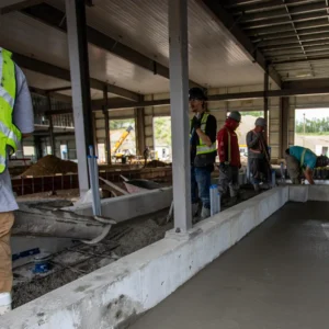 Cement being poured at the Datoff Bros Construction headquarters