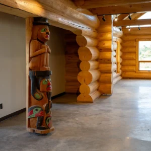 Small totem inside the Saik'uz Cultural Centre