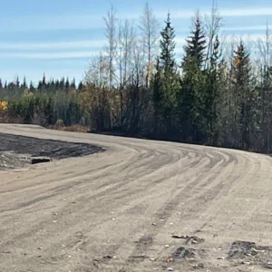 View of the Atwood Subdivision road construction