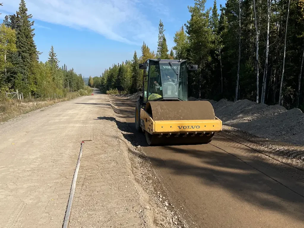 Steam rolling the new Atwood Subdivision roadways