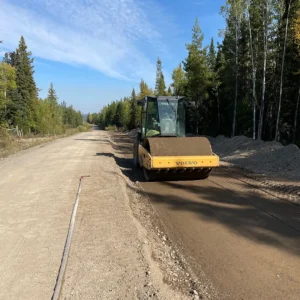 Steam rolling the new Atwood Subdivision roadways