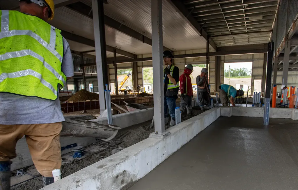 Cement being poured at the Datoff Bros Construction headquarters
