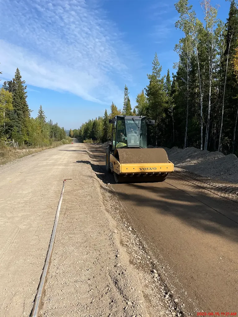 Steam rolling the new Atwood Subdivision roadways
